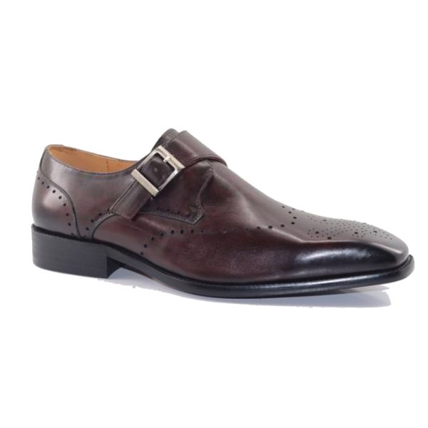 Fabino Dress Single Monk Strap Black Waxy or Black Patent