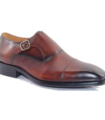 Fabino Dress Single Monk Strap Brown Waxy