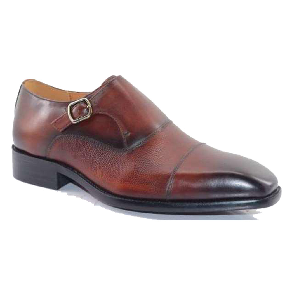 Fabino Dress Single Monk Strap Brown Waxy