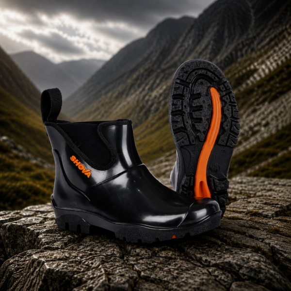 SHOVA BLACK CHELSEA ANKLE GUMBOOT